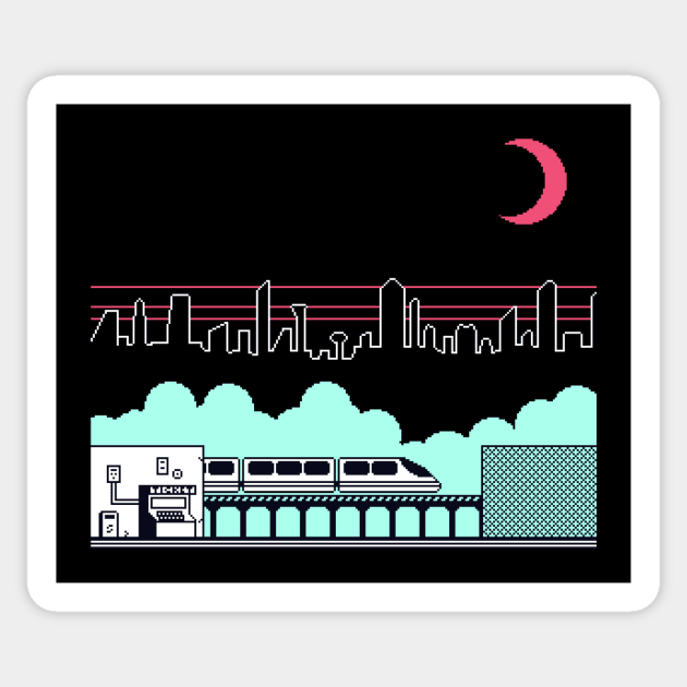 Cyberpunk Train Station Sticker by Zeatt_